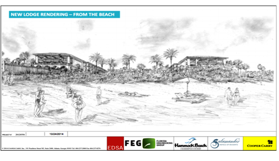 Hammock Beach Resort rendering of new lodge from beach